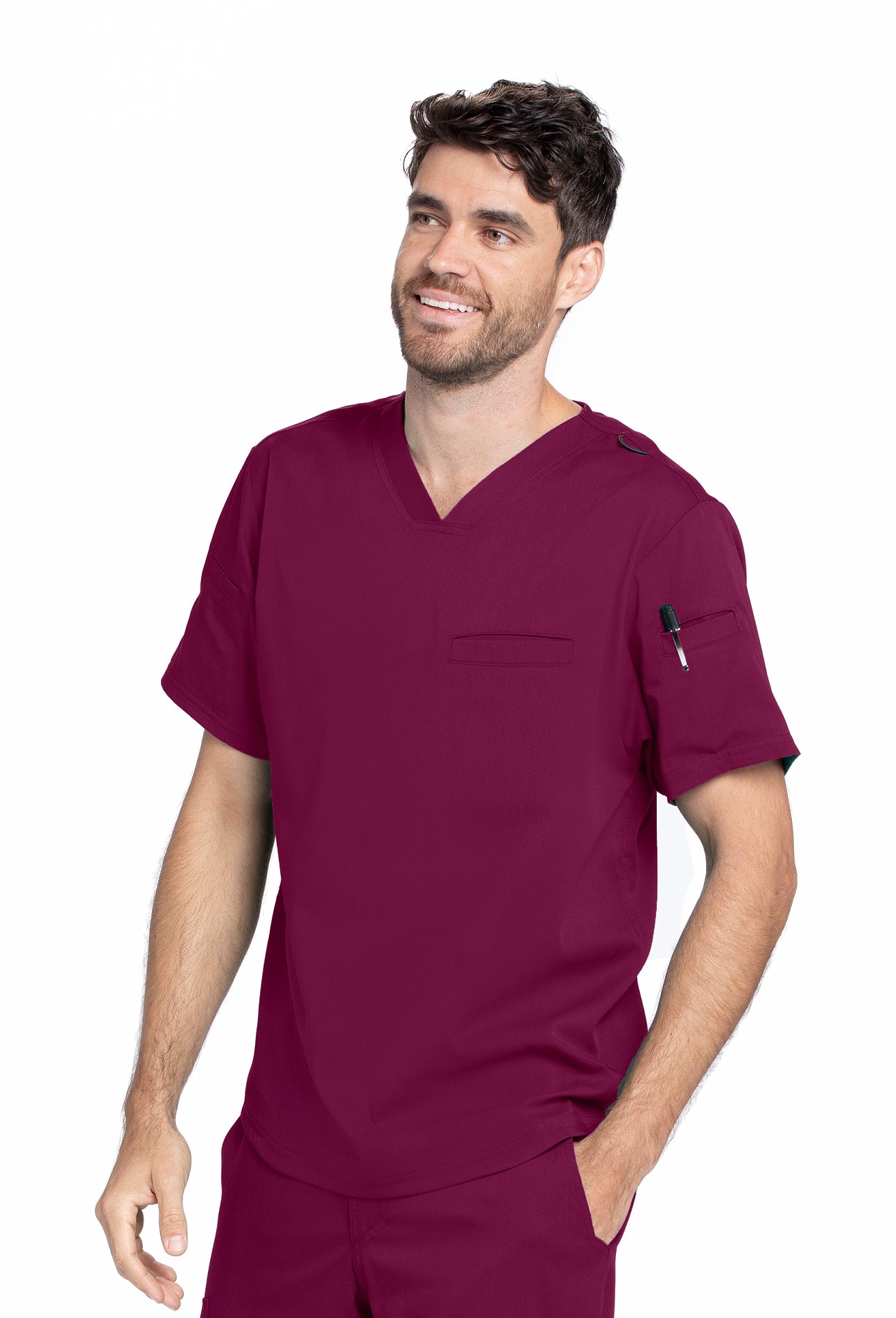 Blusa médica Grey's Anatomy Stretch con 3 bolsillos para hombre GRST009