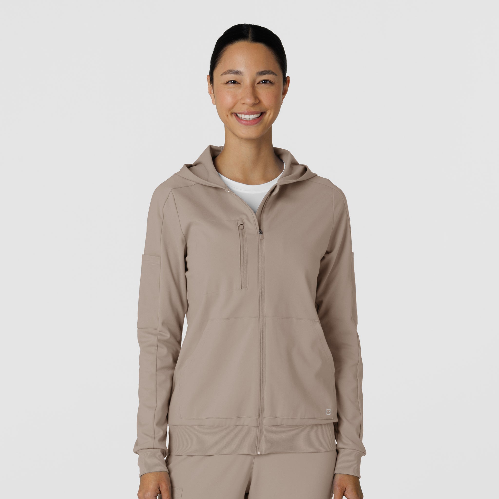 WonderWink RENEW Knit Women's 4-Pocket Front Zip Hoodie Jacket 8159