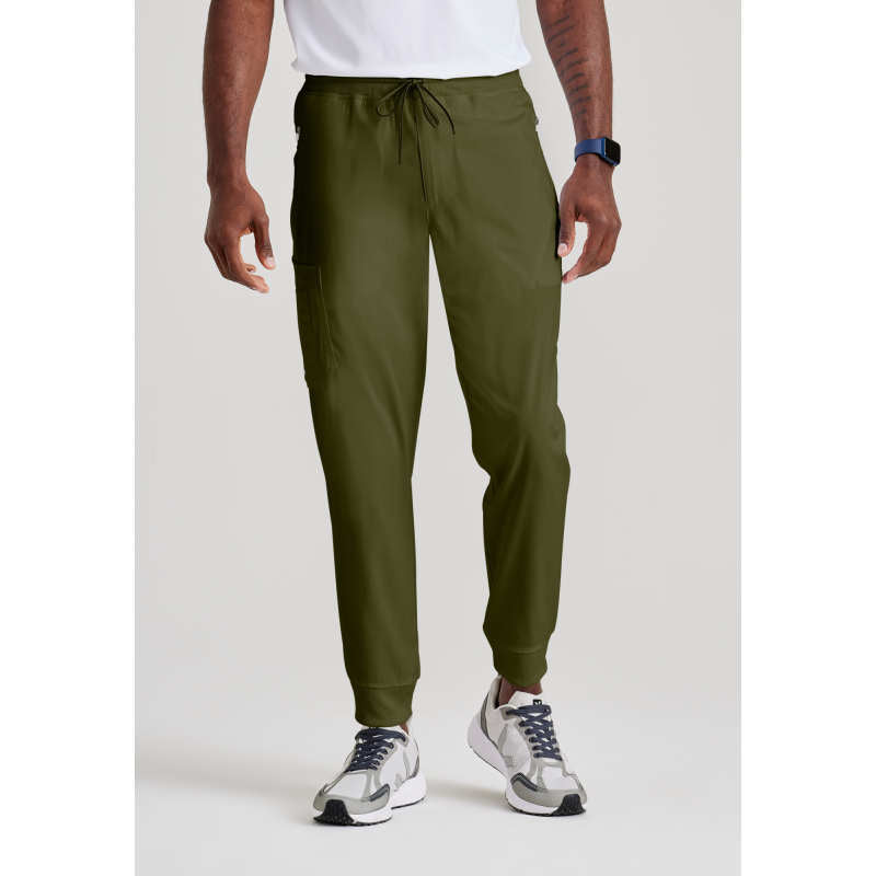 Pantalón médico tipo jogger elástico con cremallera y 5 bolsillos para hombre GRSP550 de Grey's Anatomy 