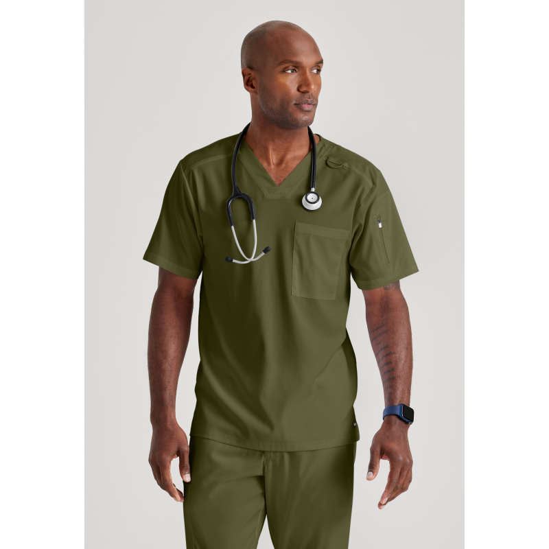 Blusa Médica Grey's Anatomy Stretch Murphy con bolsillo en el pecho y cuello en V GRST079 