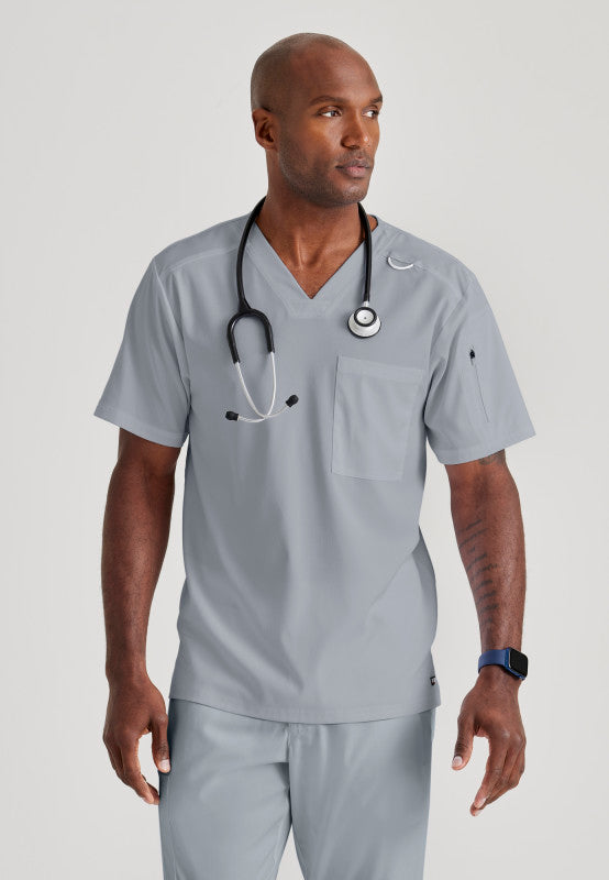 Blusa Médica Grey's Anatomy Stretch Murphy con bolsillo en el pecho y cuello en V GRST079 